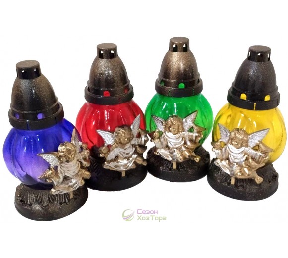 Лампадка стеклянная на 24 часа "Ангел с голубями"